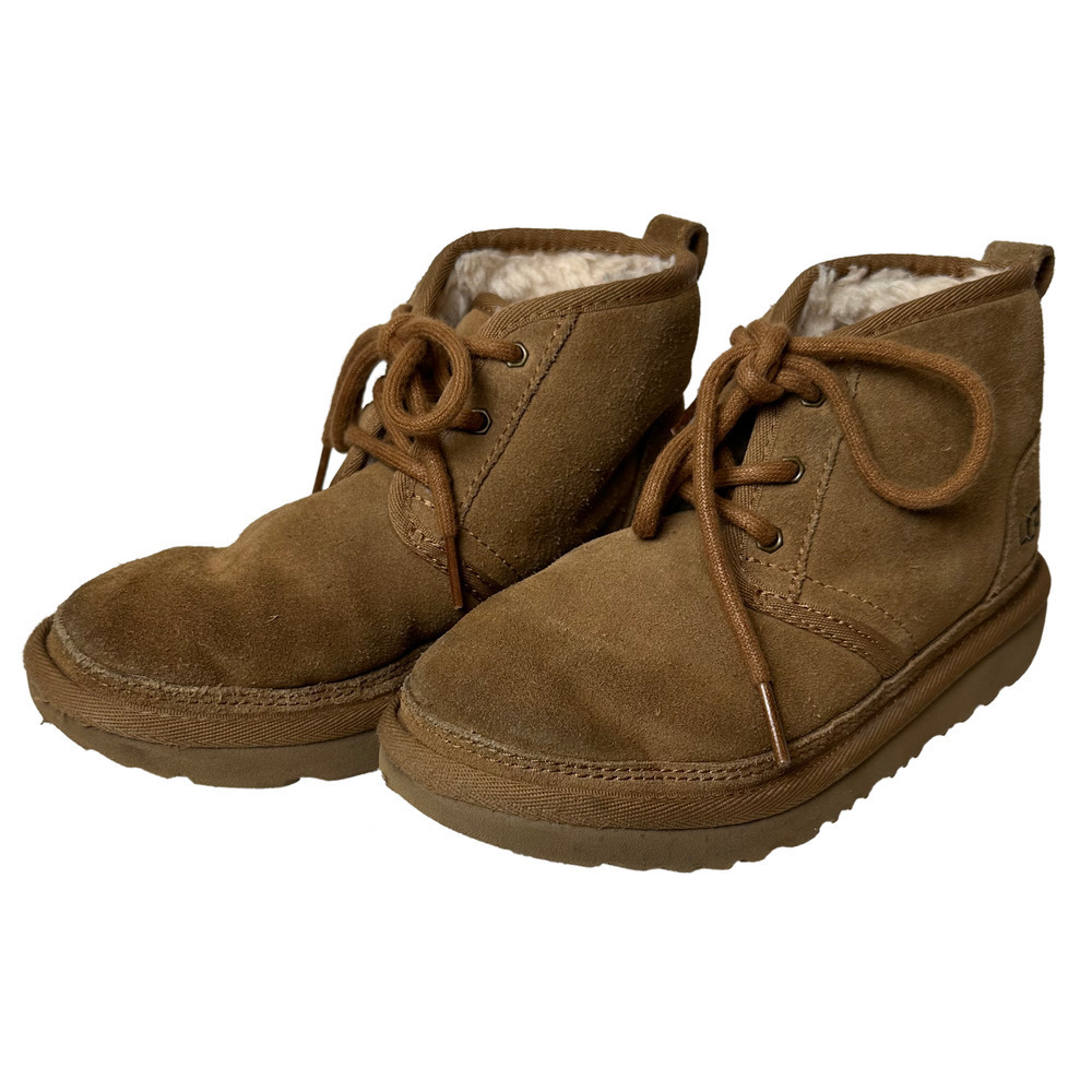 Ugg Iconic Neumel Kids Tan Lace Up Chukka Boots Size 1